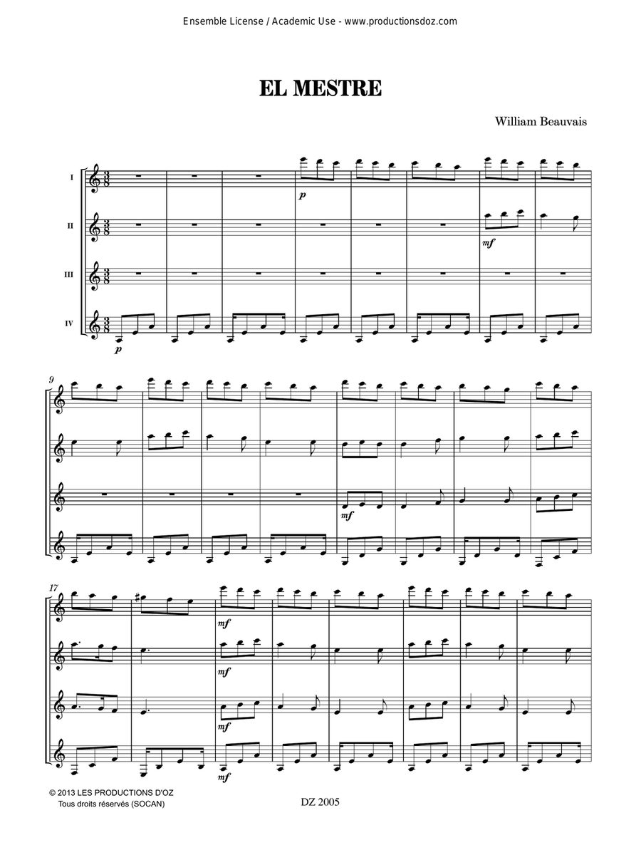 El mestre El mestre Guitar Ensemble scores gallery preview page 3
