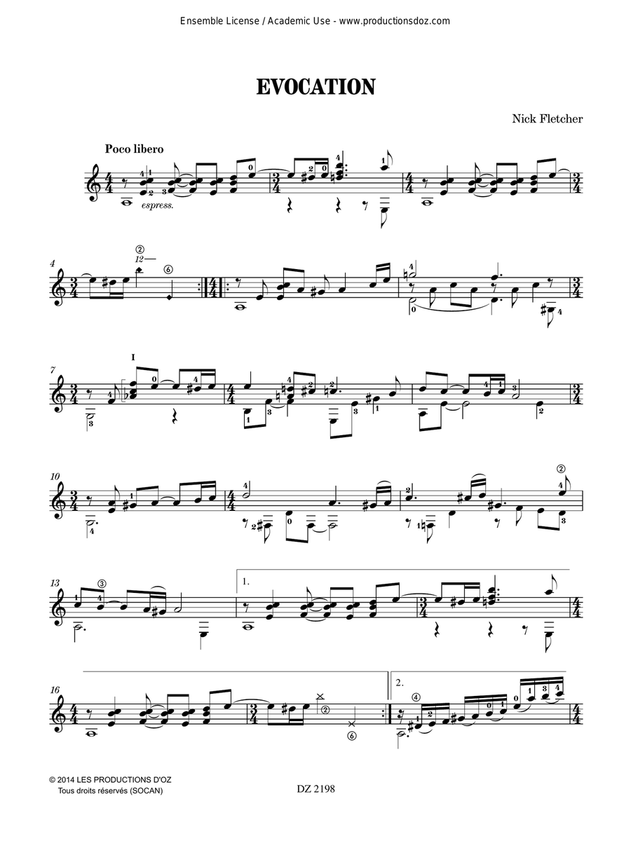 Evocation & Dance Evocation & Dance Classical Guitar scores gallery preview page 2