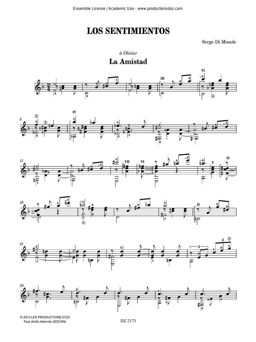 Los Sentimientos Los Sentimientos Classical Guitar scores gallery preview page 2