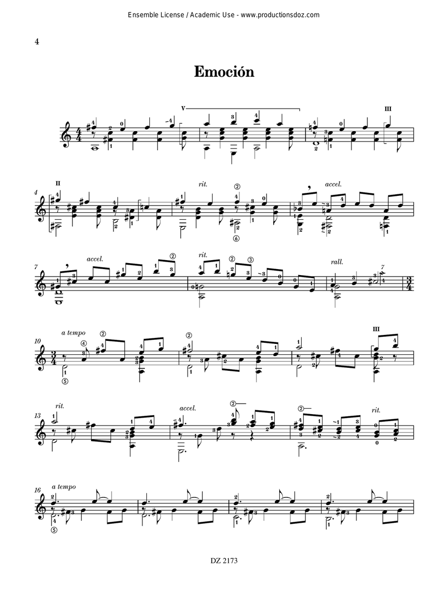 Los Sentimientos Los Sentimientos Classical Guitar scores gallery preview page 4