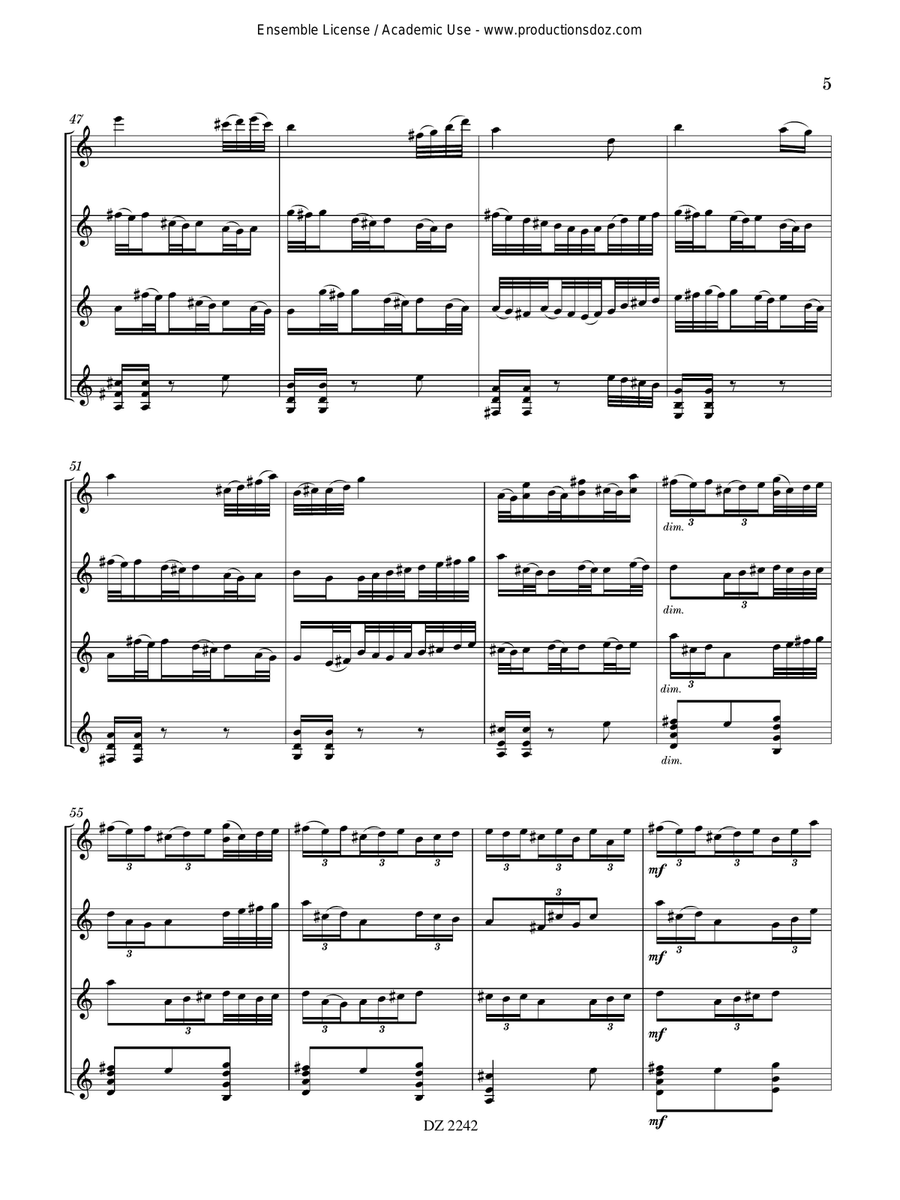 World Tour - Berceuse - Catalonia Guitar Ensemble scores gallery preview page 5