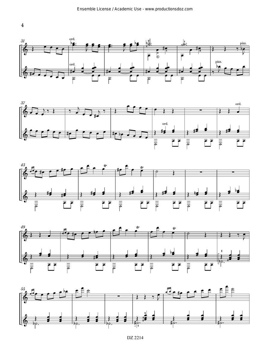Anitra’s Dance / Solveig’s Song Classical Guitar scores gallery preview page 4
