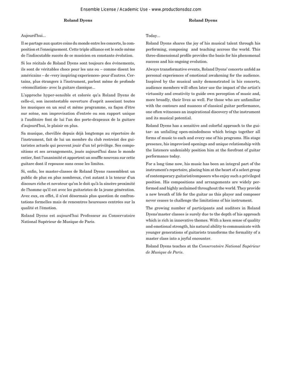 Les 100 de Roland Dyens - L’intégrale, vol. 1 Classical Guitar scores gallery preview page 2