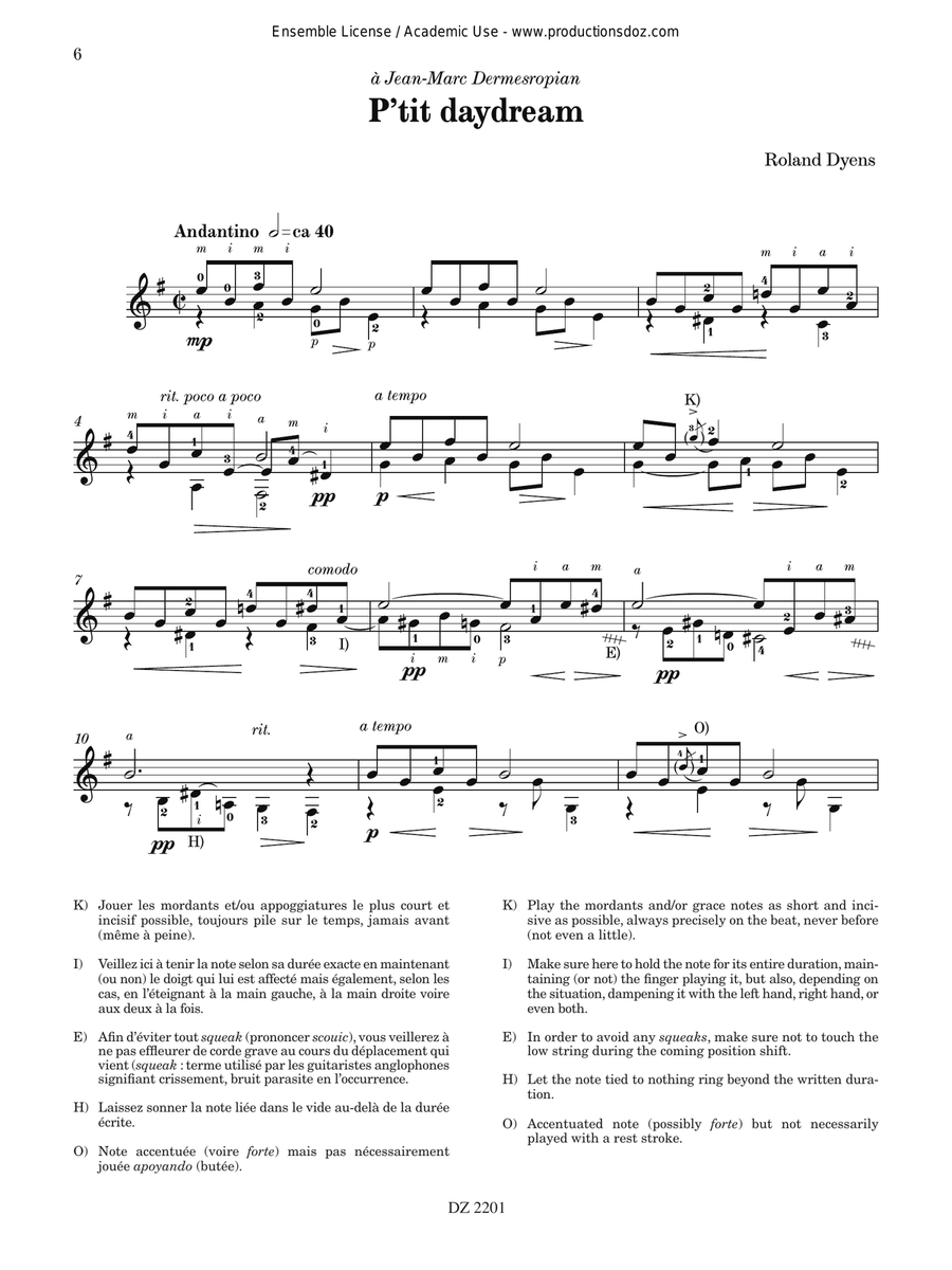 Les 100 de Roland Dyens - L’intégrale, vol. 1 Classical Guitar scores gallery preview page 6
