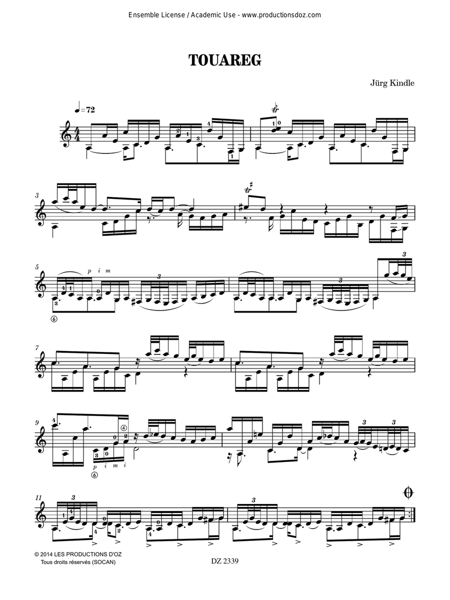 Touareg Touareg Classical Guitar scores gallery preview page 3