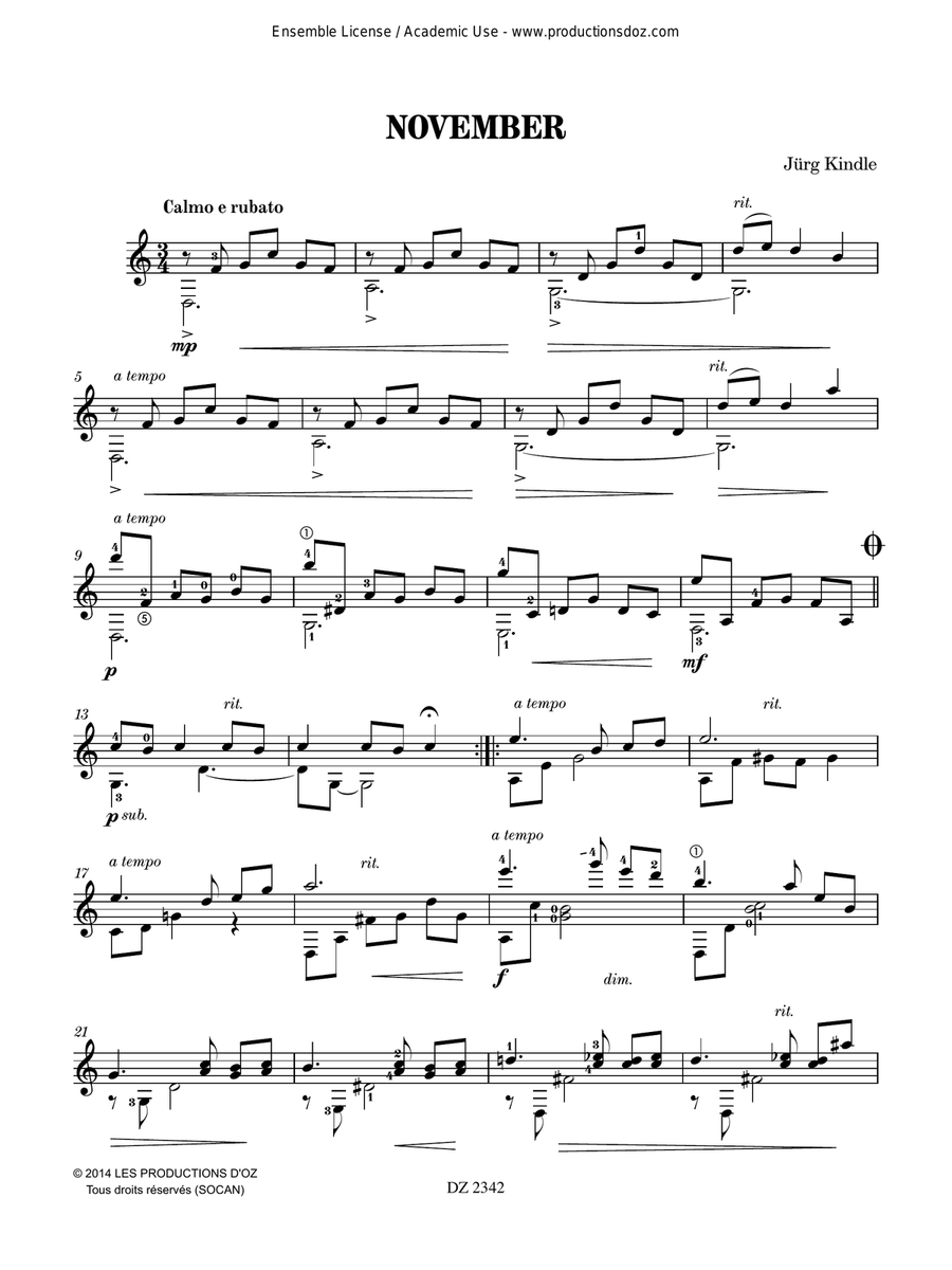 November November Classical Guitar scores gallery preview page 2