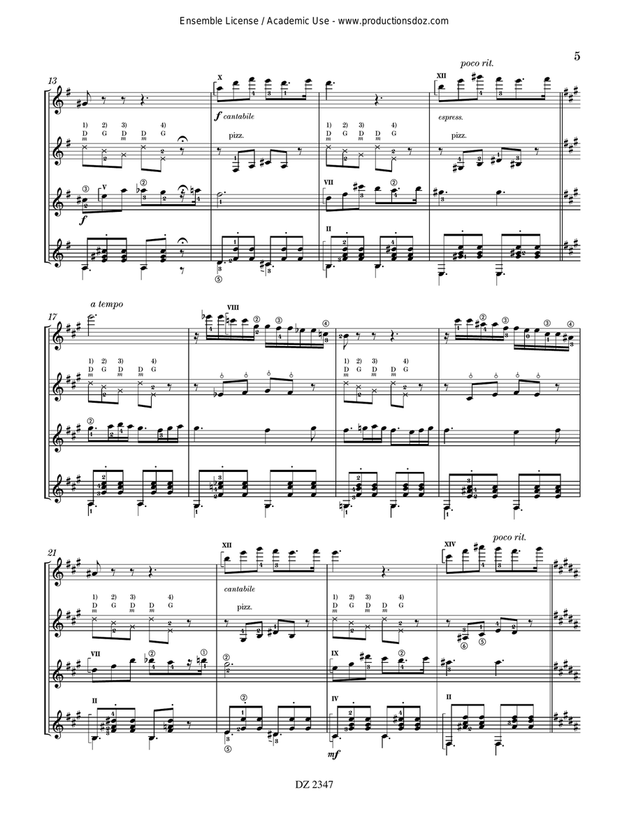 Le signe de croix, opus 296 Guitar Ensemble scores gallery preview page 5