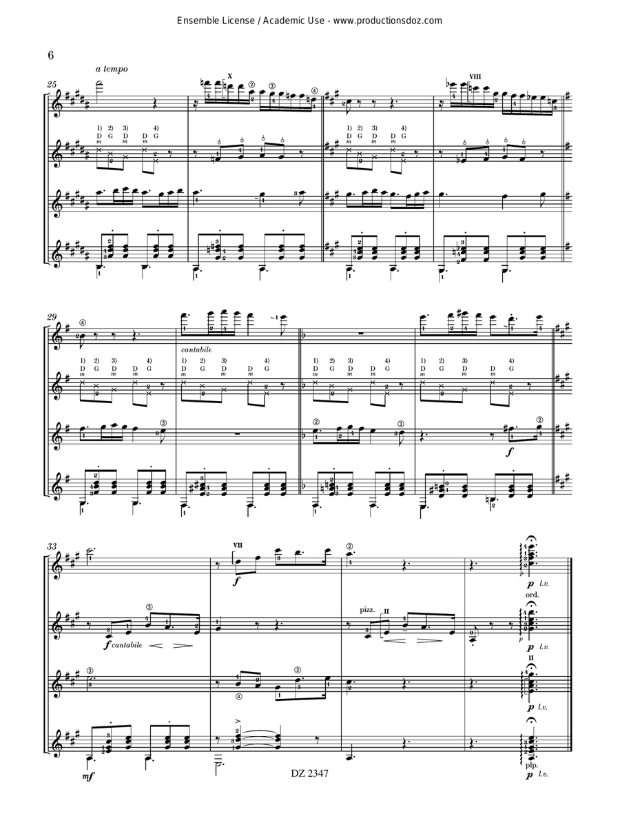 Le signe de croix, opus 296 Guitar Ensemble scores gallery preview page 6