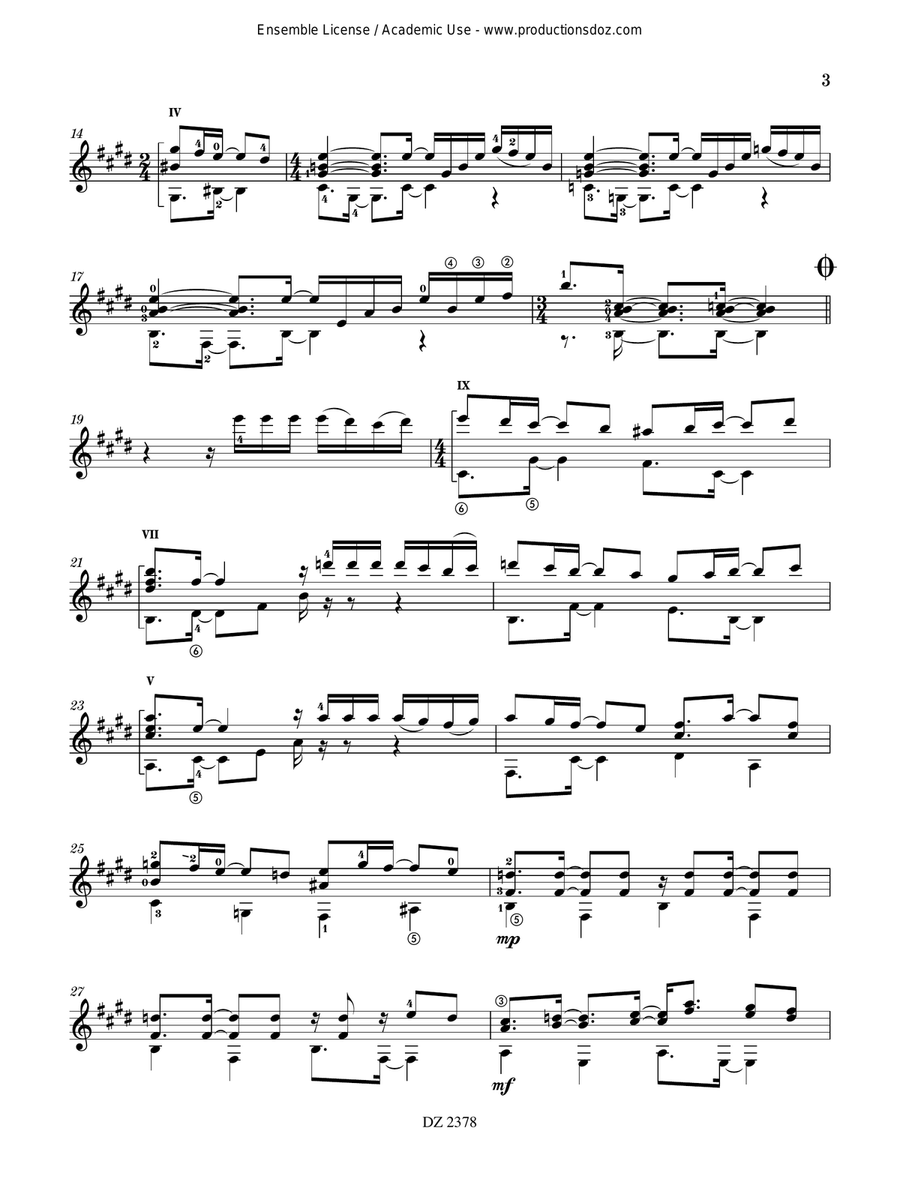 Cuidado con el gato Classical Guitar - Digital Sheet Music page 3