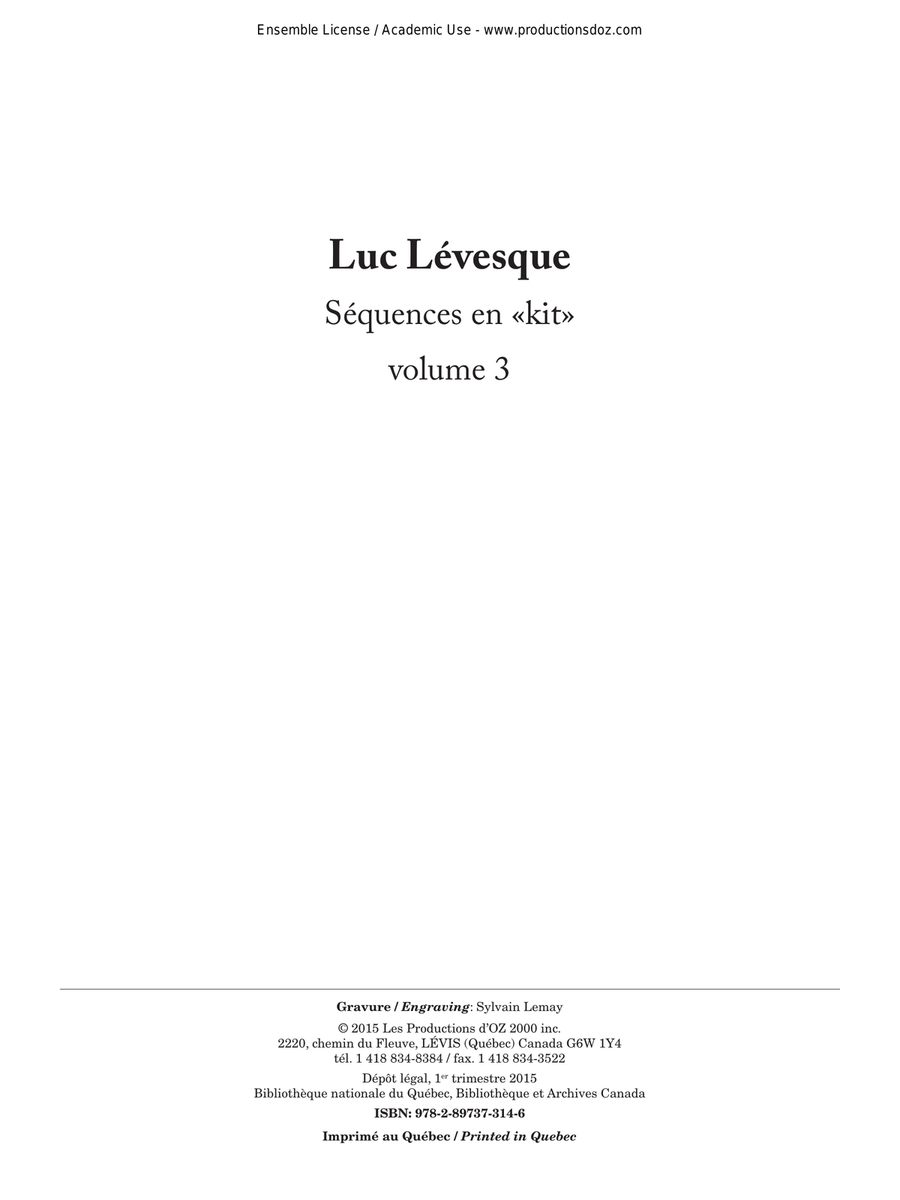 Séquences en «Kit», vol. 3 - non reproductible Score scores gallery preview page 2