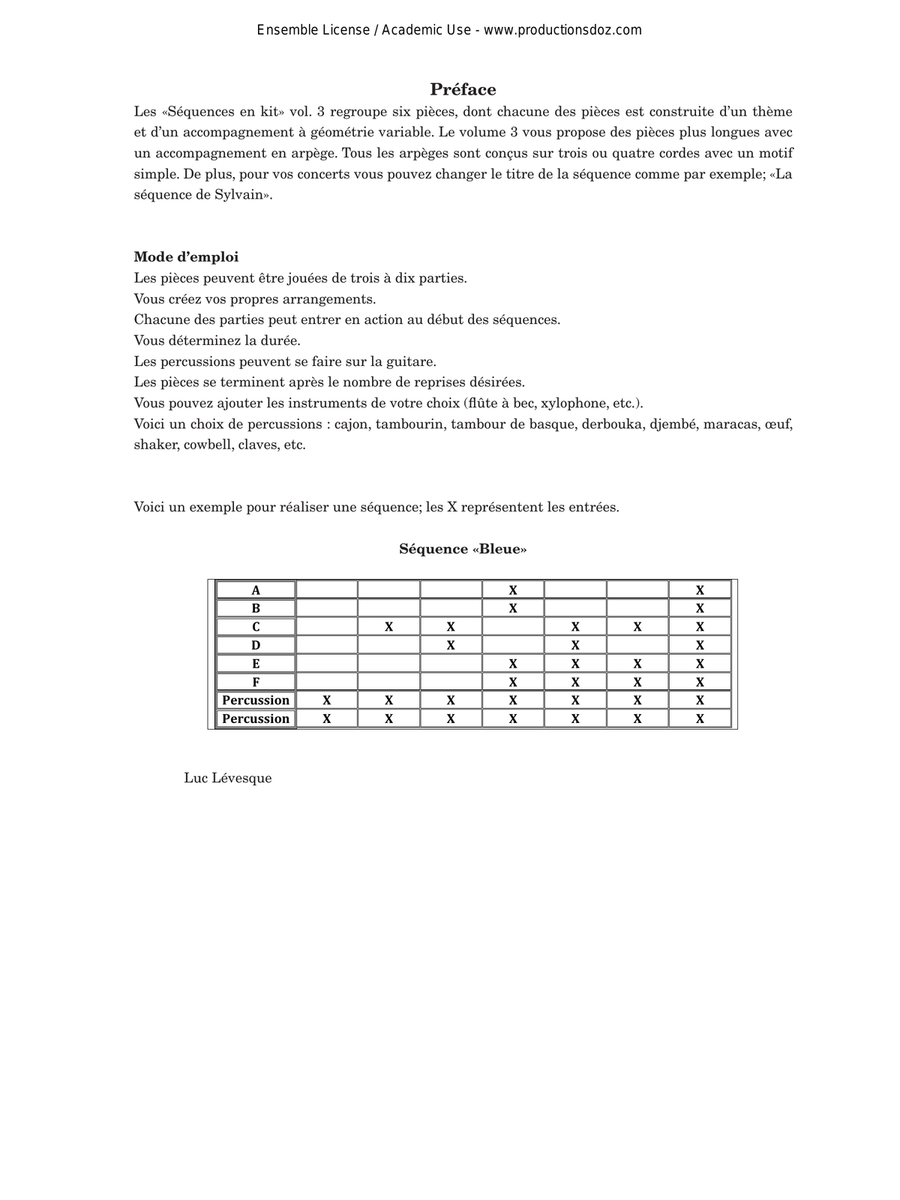 Séquences en «Kit», vol. 3 - non reproductible Score scores gallery preview page 3