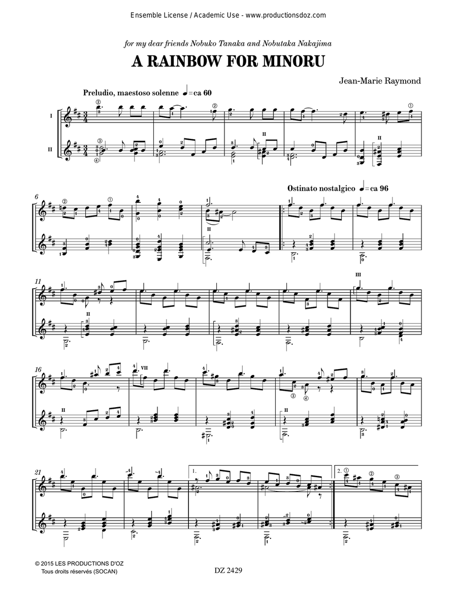 A Rainbow for Minoru A Rainbow for Minoru Classical Guitar scores gallery preview page 3