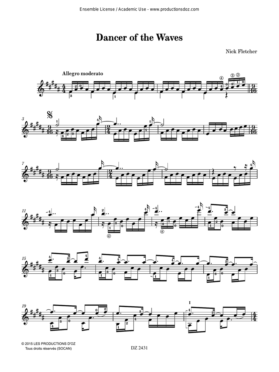 Dancer of the Waves Dancer of the Waves Classical Guitar scores gallery preview page 2