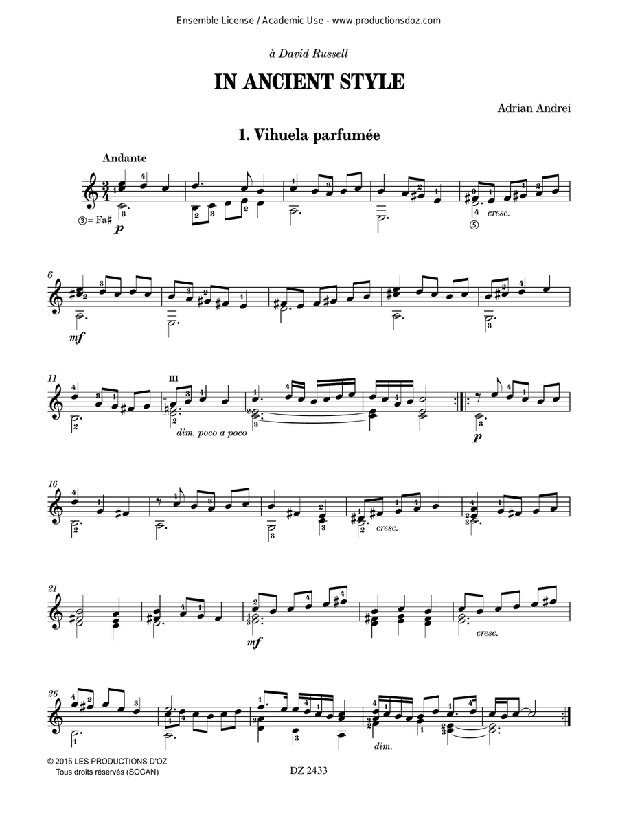 In Ancient Style In Ancient Style Classical Guitar scores gallery preview page 3