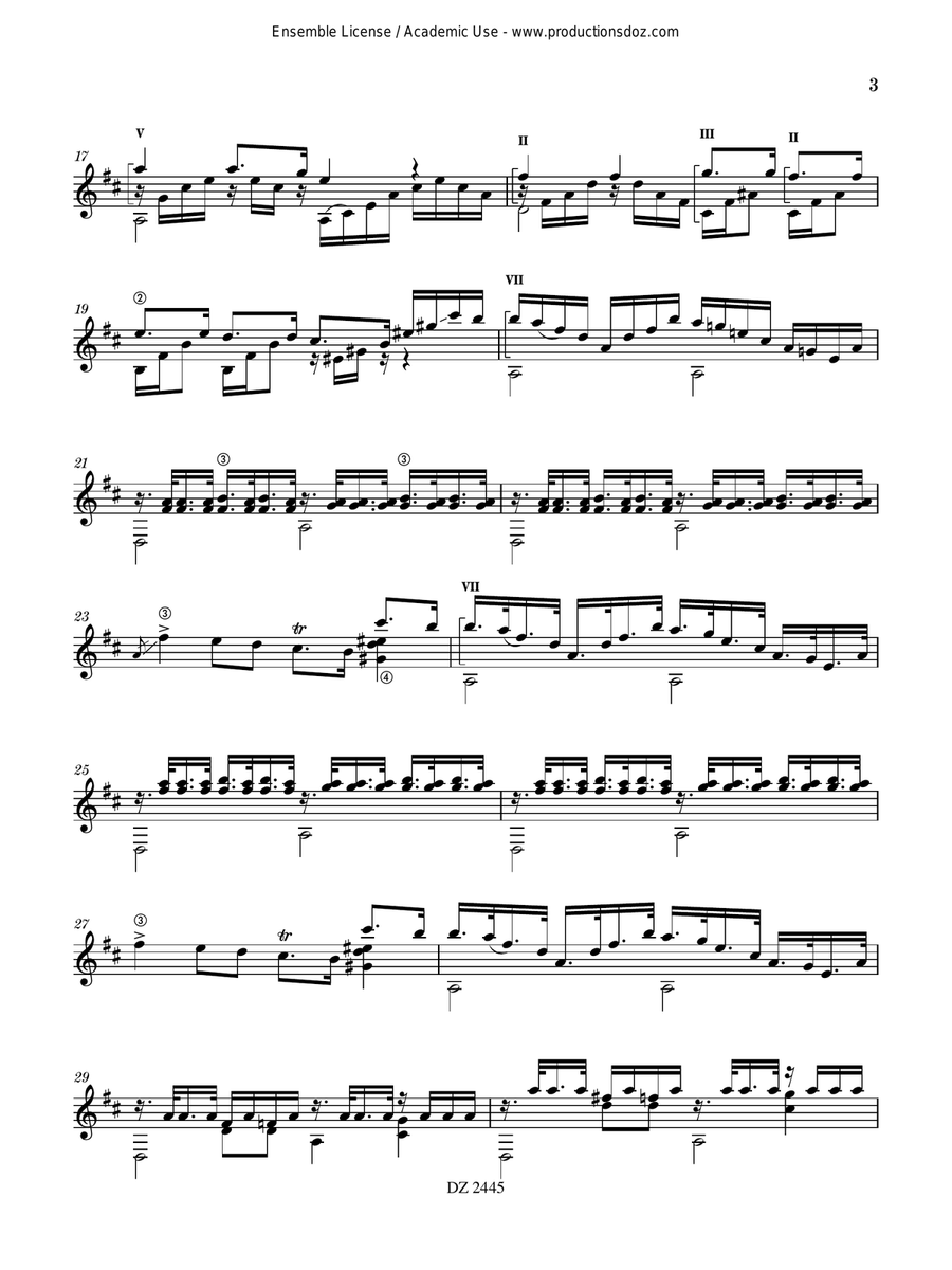 Fantasia Fantasia Classical Guitar scores gallery preview page 3