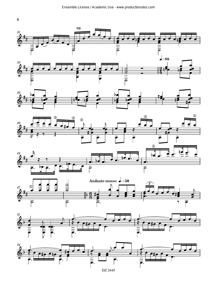 Fantasia Fantasia Classical Guitar scores gallery preview page 4