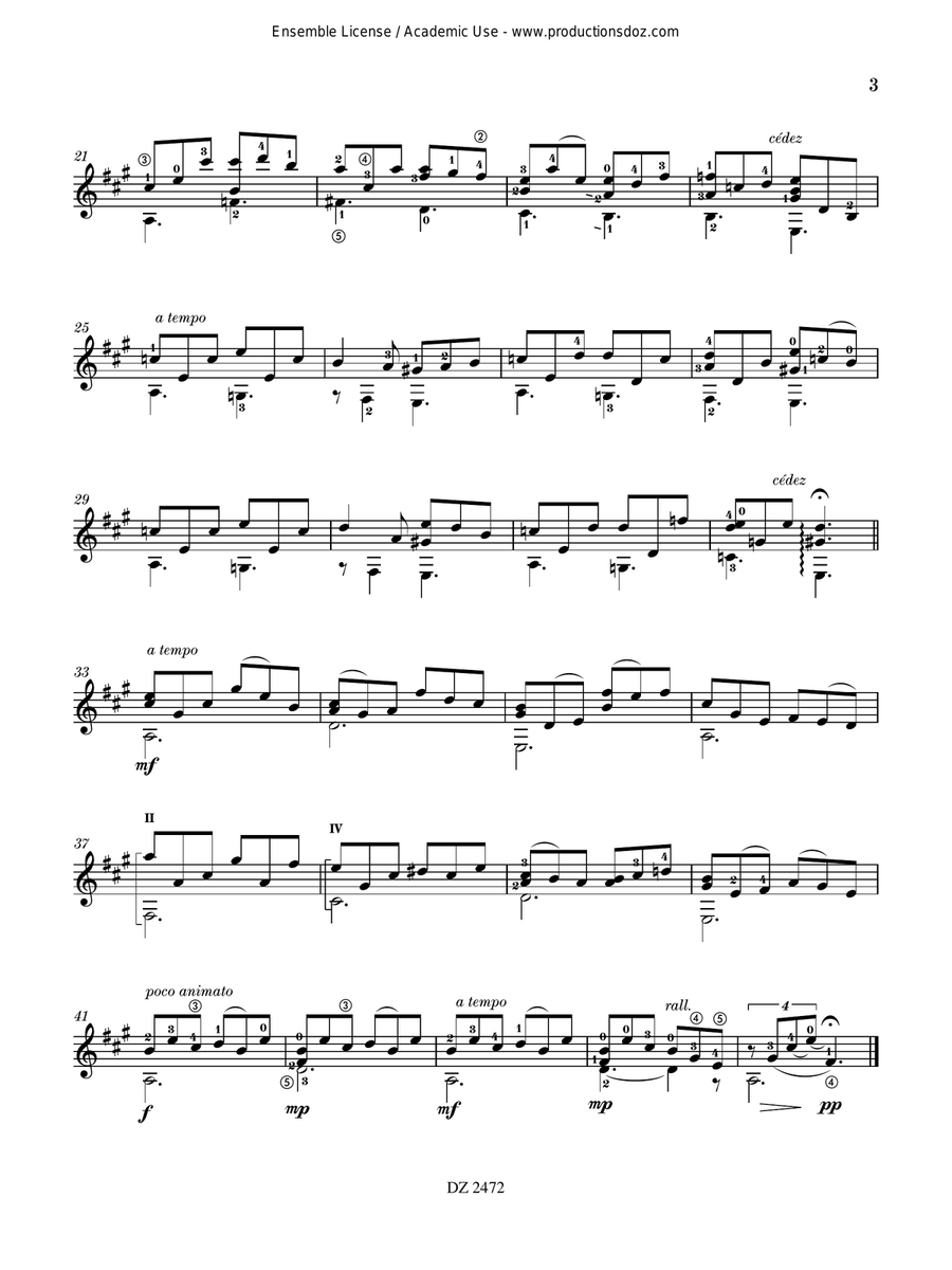 4 aquarelles d’hiver 4 aquarelles d’hiver Classical Guitar scores gallery preview page 3