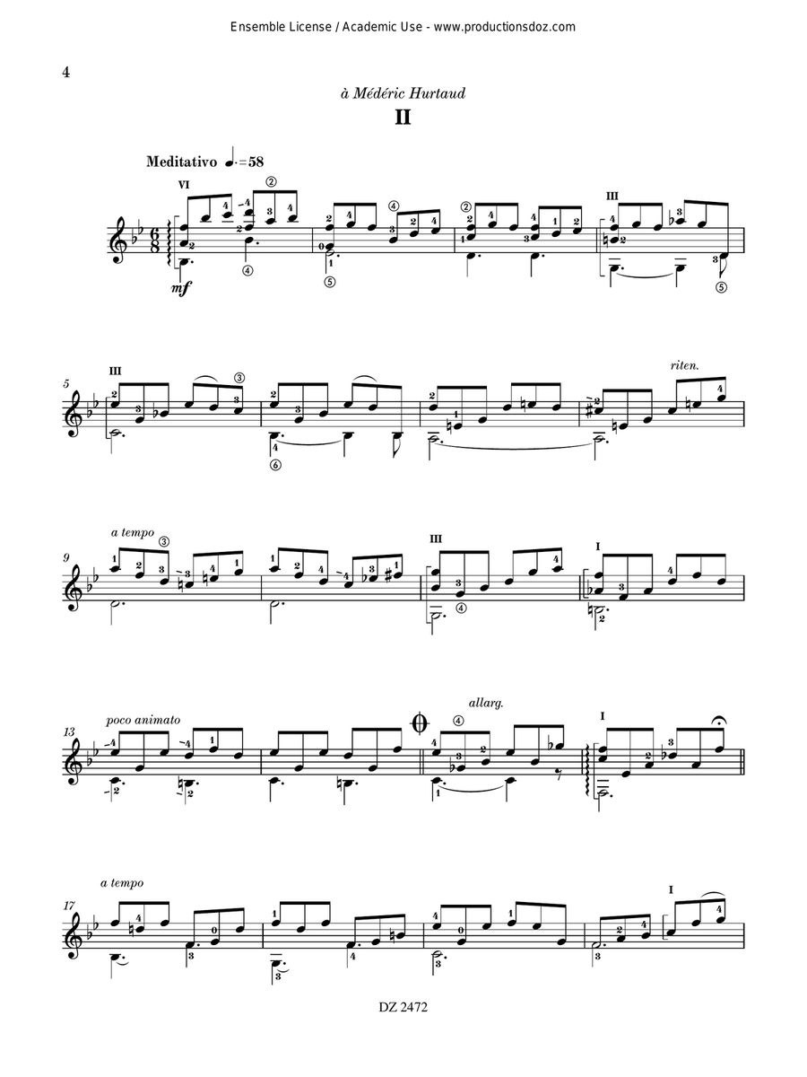 4 aquarelles d’hiver 4 aquarelles d’hiver Classical Guitar scores gallery preview page 4