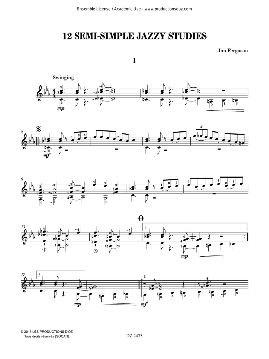 12 Semi-Simple Jazzy Studies Electric Guitar scores gallery preview page 2