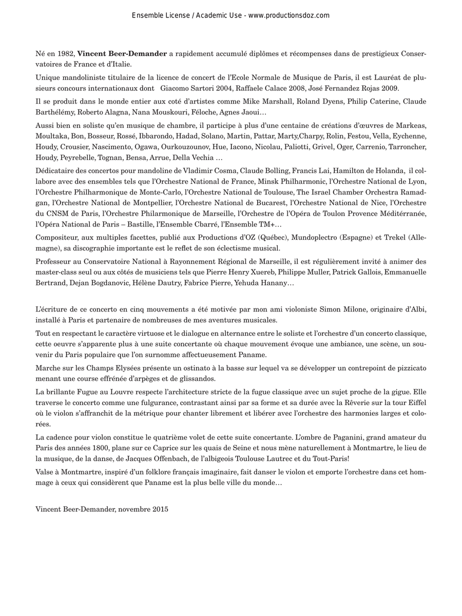 Paname Concerto Paname Concerto Orchestra scores gallery preview page 2