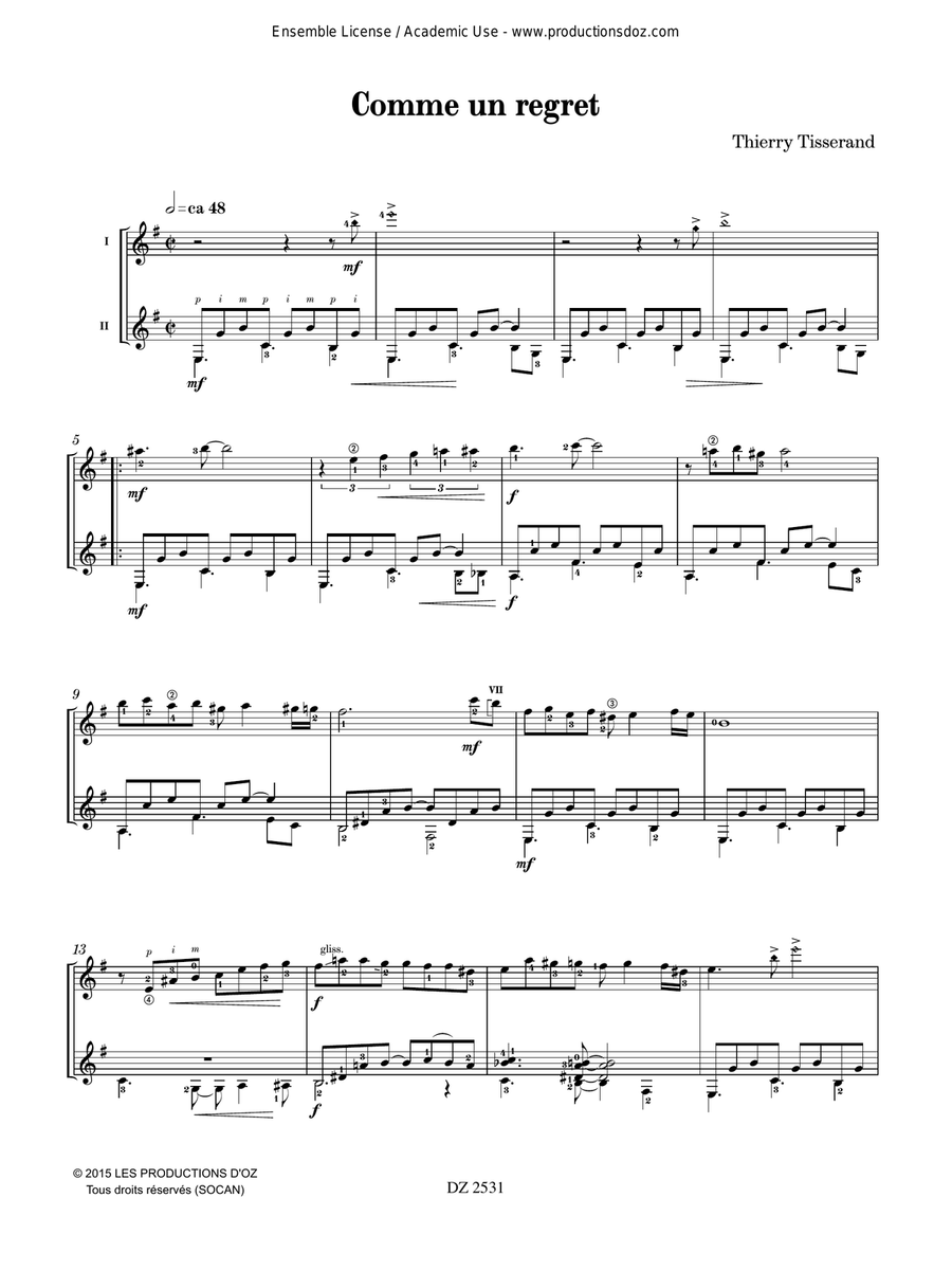 Comme un regret / Drôle de Blues Electric Guitar scores gallery preview page 2