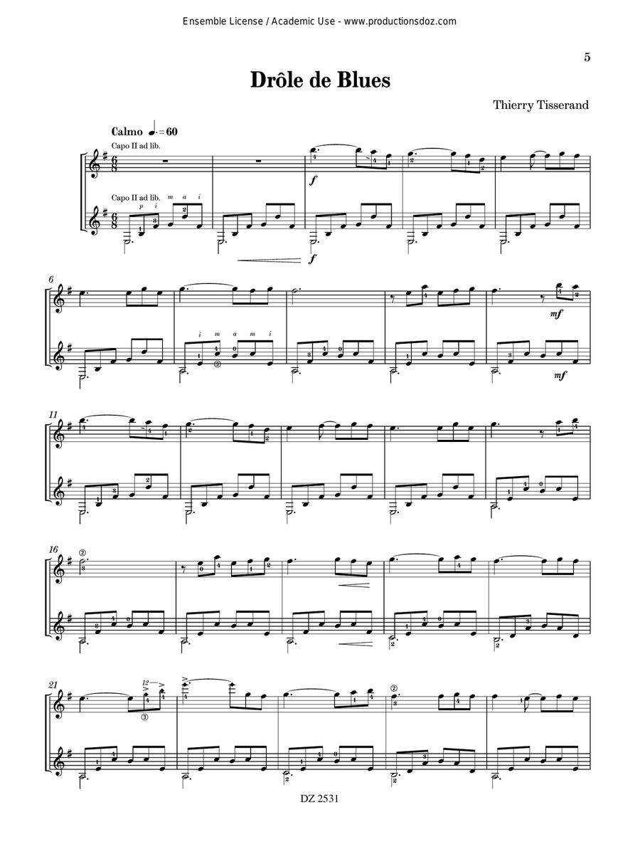Comme un regret / Drôle de Blues Electric Guitar scores gallery preview page 5