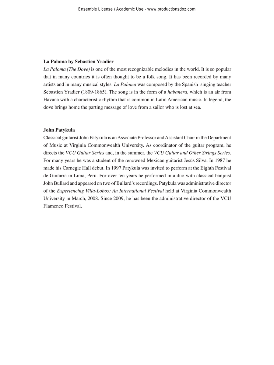 La Paloma La Paloma Guitar Ensemble scores gallery preview page 2