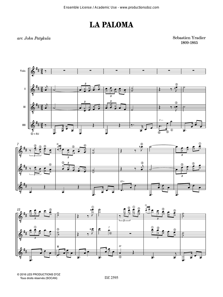 La Paloma La Paloma Guitar Ensemble scores gallery preview page 3