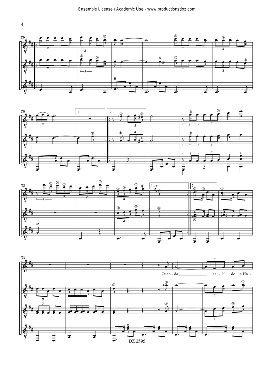 La Paloma La Paloma Guitar Ensemble scores gallery preview page 4