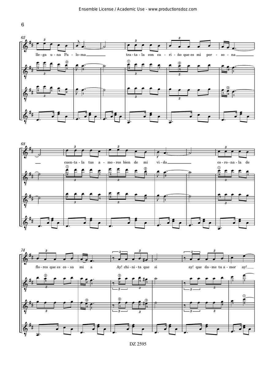 La Paloma La Paloma Guitar Ensemble scores gallery preview page 6