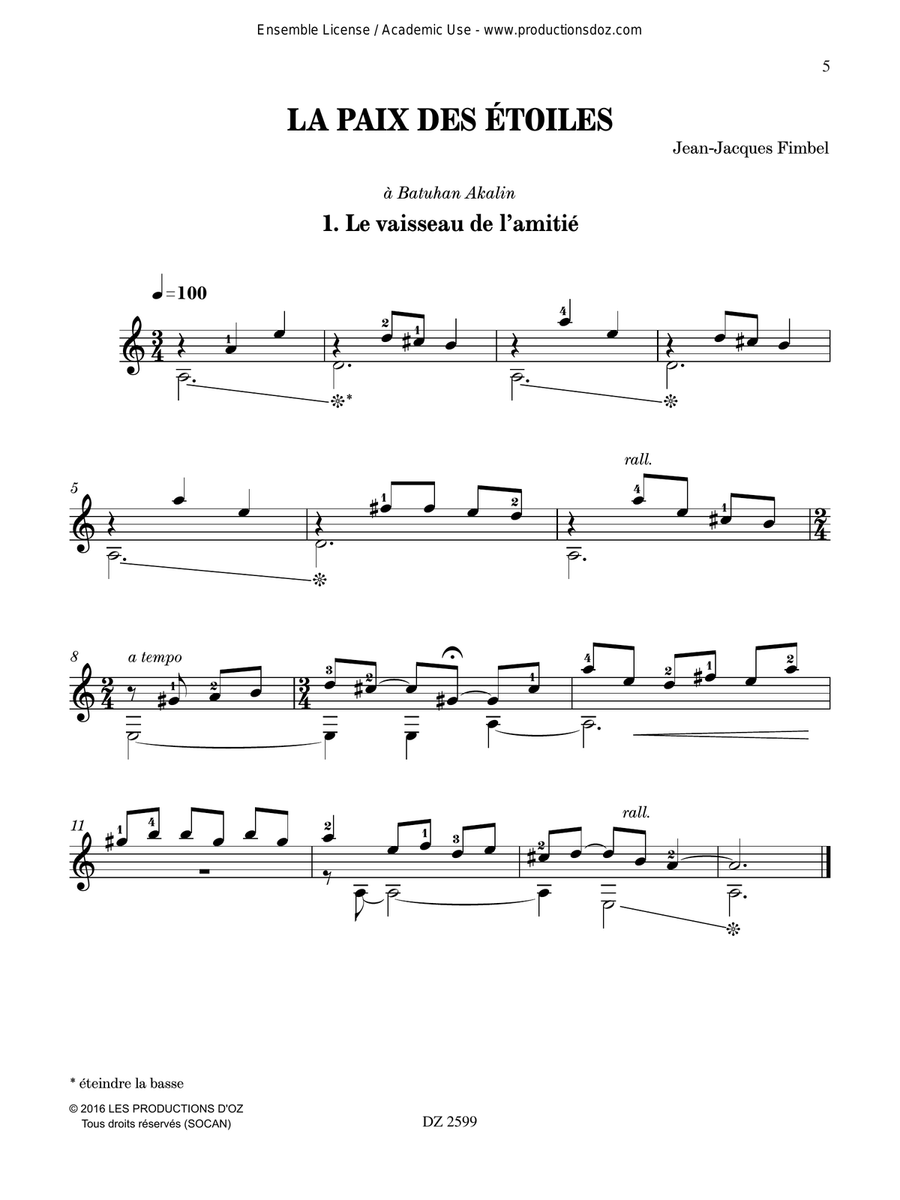 La paix des étoiles La paix des étoiles Classical Guitar scores gallery preview page 5