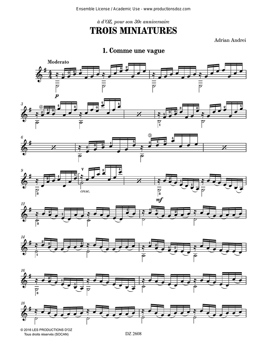 3 miniatures 3 miniatures Classical Guitar scores gallery preview page 2