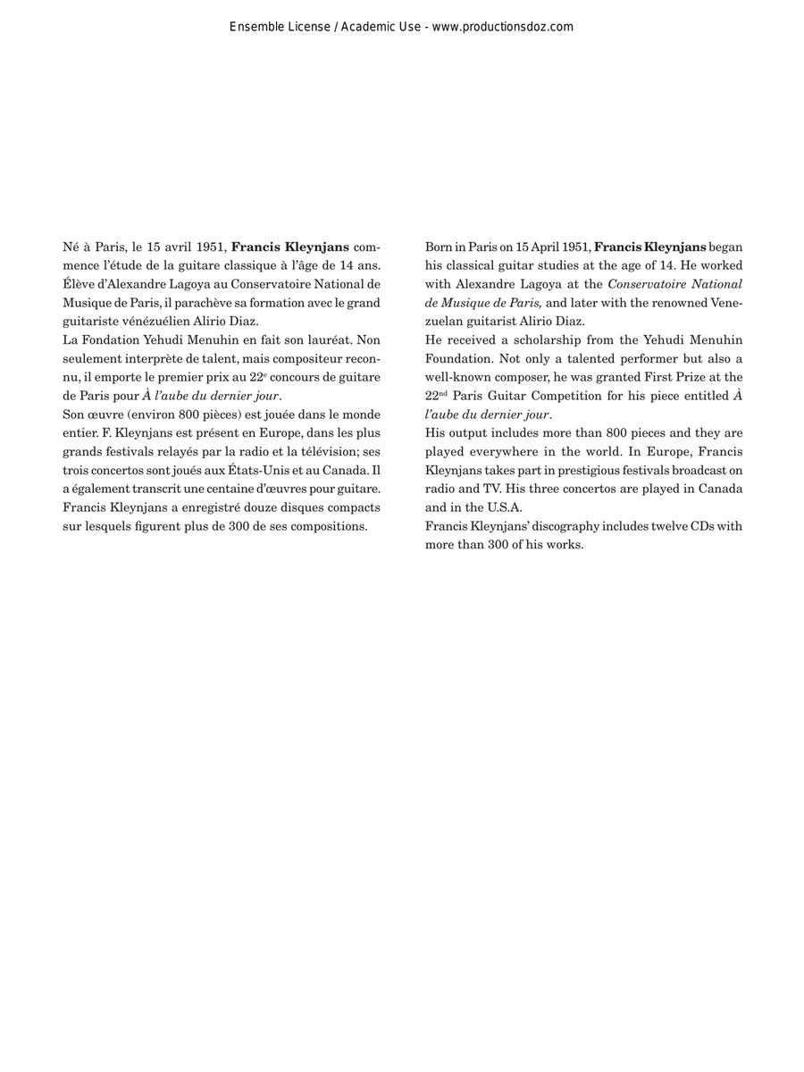 Les 4 saveurs, opus 309 Les 4 saveurs, opus 309 Guitar Ensemble scores gallery preview page 2