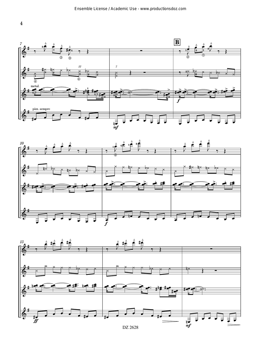 Les 4 saveurs, opus 309 Les 4 saveurs, opus 309 Guitar Ensemble scores gallery preview page 4