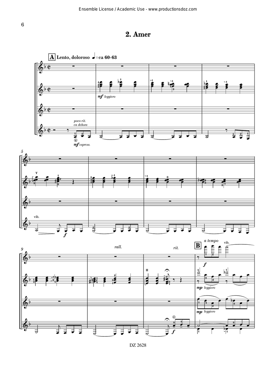 Les 4 saveurs, opus 309 Les 4 saveurs, opus 309 Guitar Ensemble scores gallery preview page 6