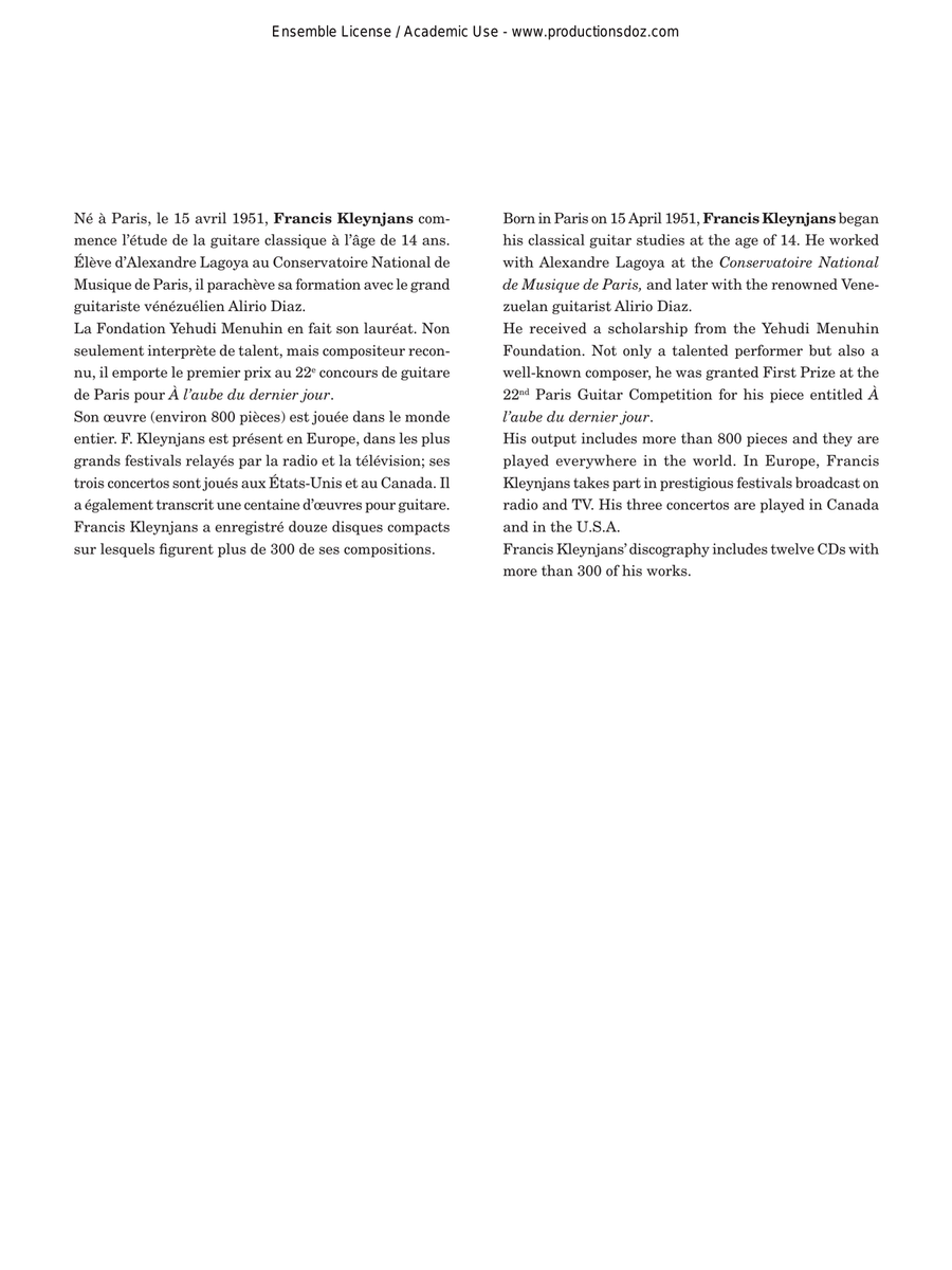 Mes derniers feuillets - 33 pièces Classical Guitar scores gallery preview page 3