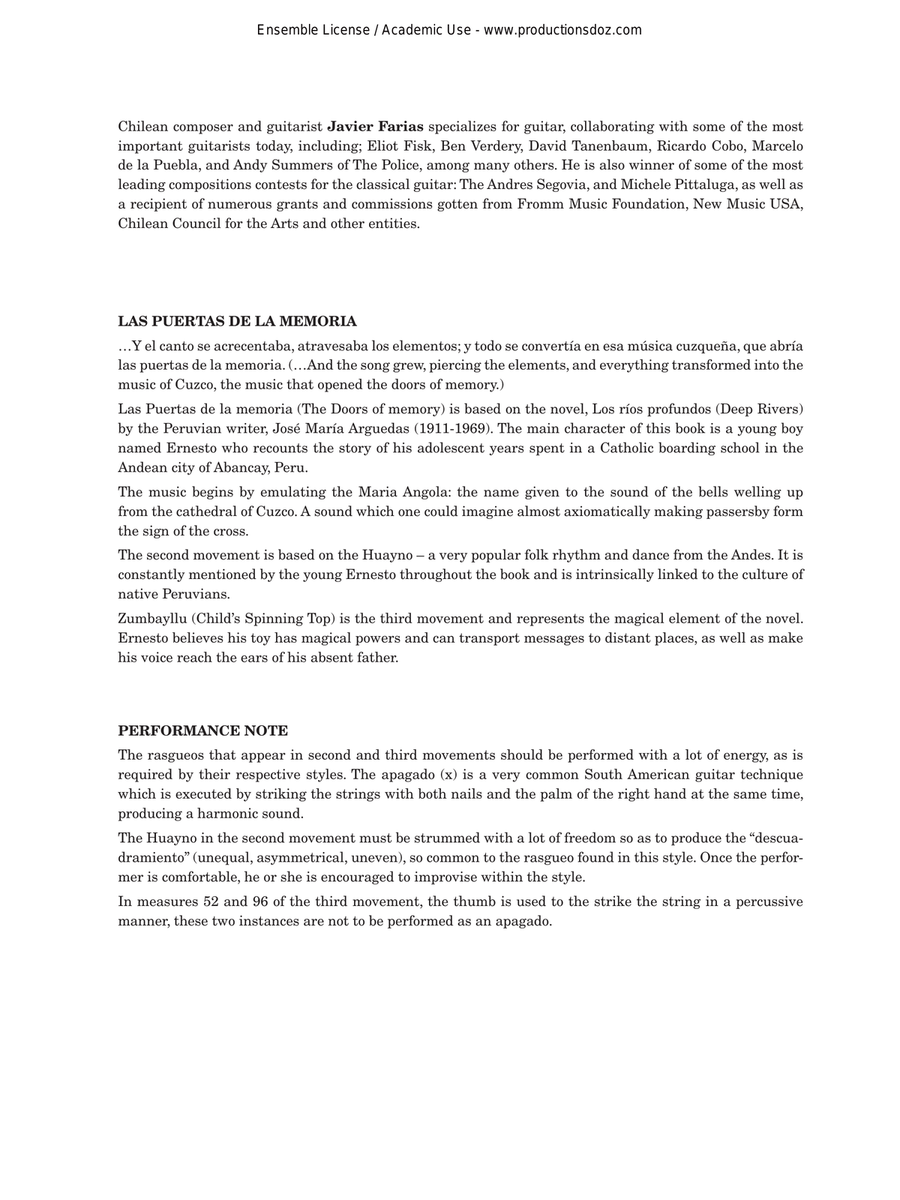 Las puertas de la memoria Classical Guitar scores gallery preview page 2