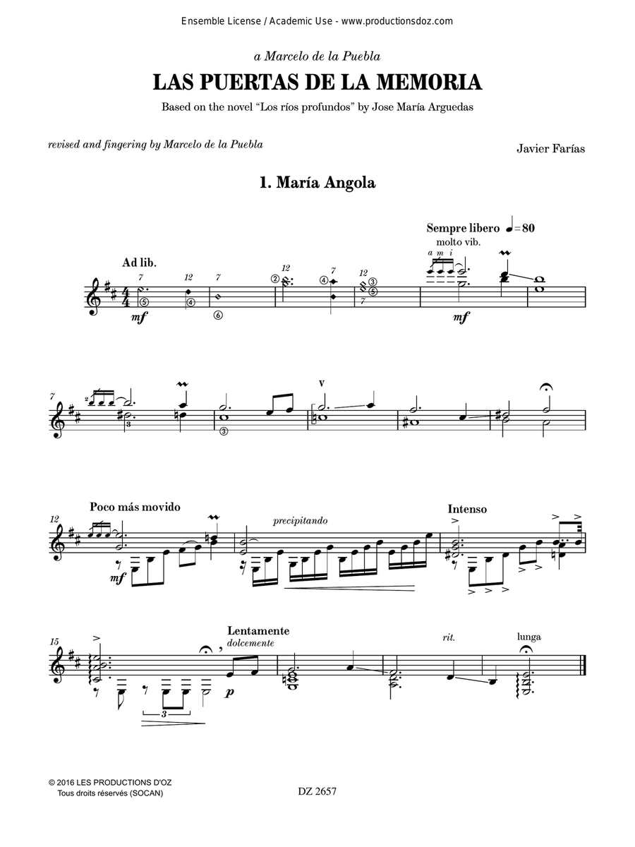 Las puertas de la memoria Classical Guitar scores gallery preview page 3