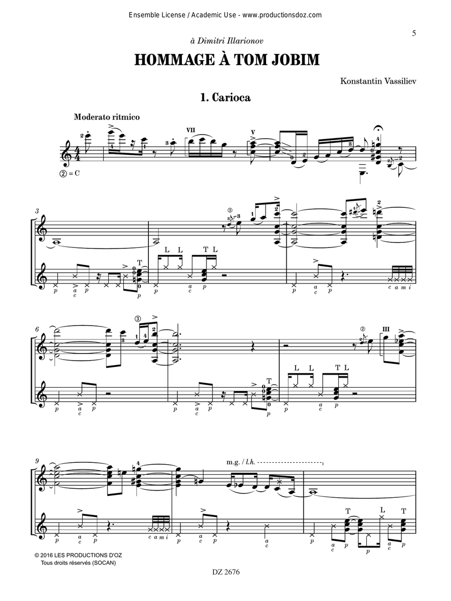 Hommage à Tom Jobim Hommage à Tom Jobim Classical Guitar scores gallery preview page 5