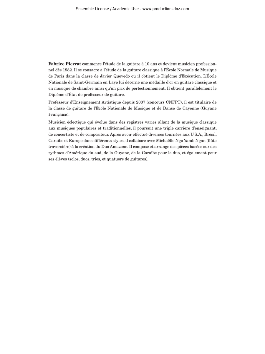 5 saveurs de Guyane 5 saveurs de Guyane Classical Guitar scores gallery preview page 3