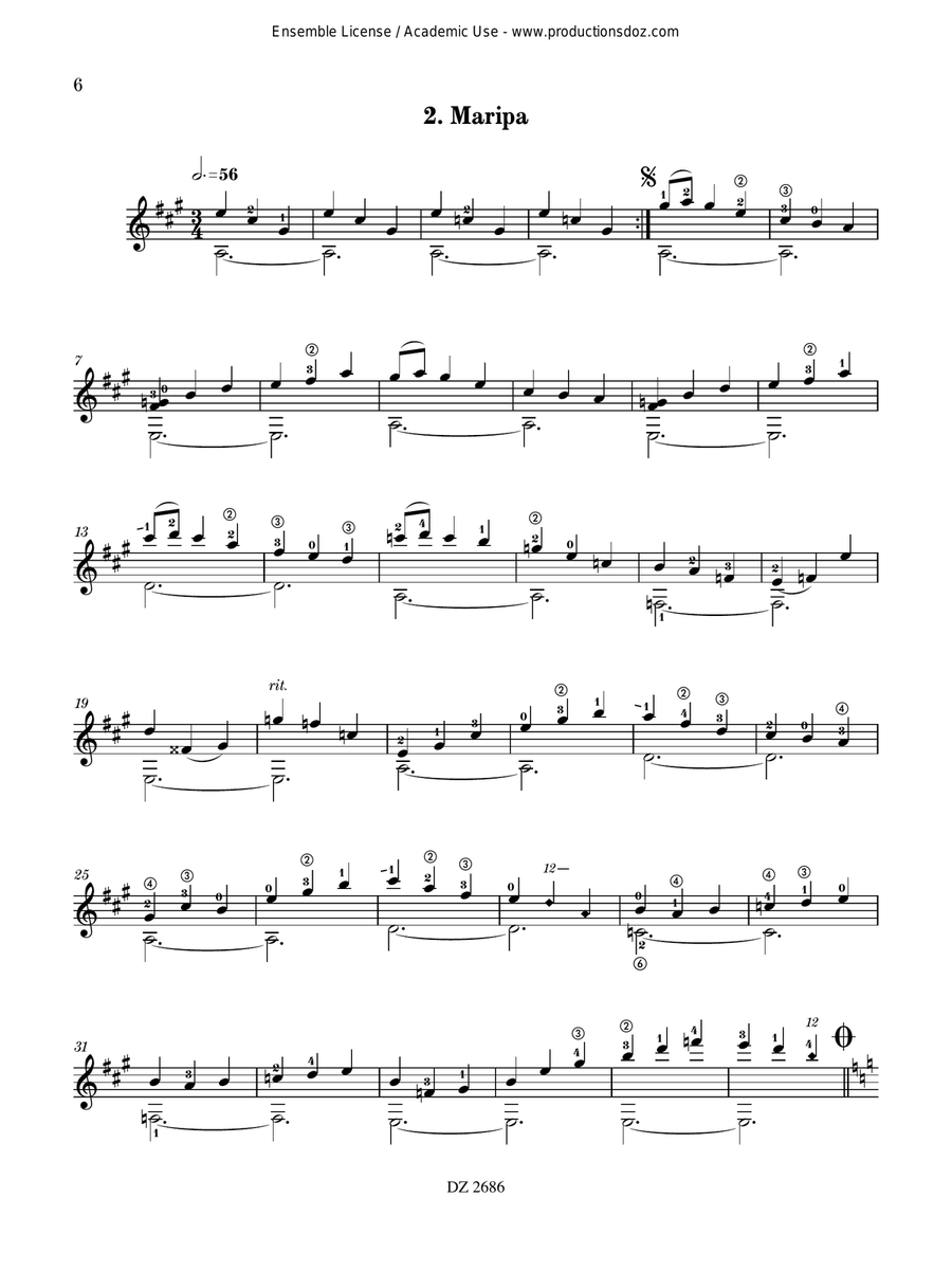 5 saveurs de Guyane 5 saveurs de Guyane Classical Guitar scores gallery preview page 6