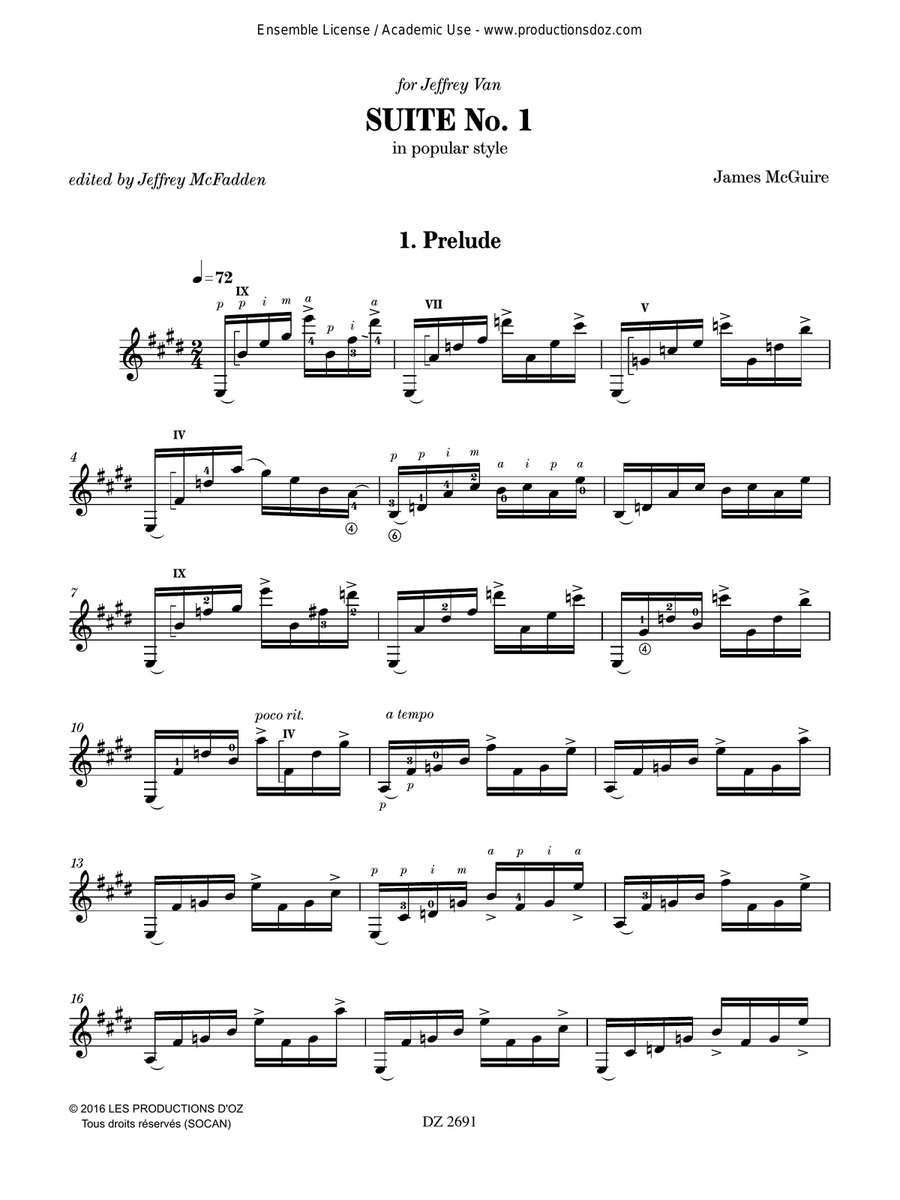 Suite No. 1 Suite No. 1 Classical Guitar scores gallery preview page 4