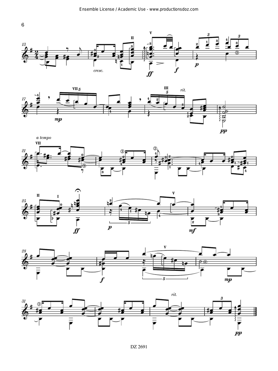 Suite No. 1 Suite No. 1 Classical Guitar scores gallery preview page 6