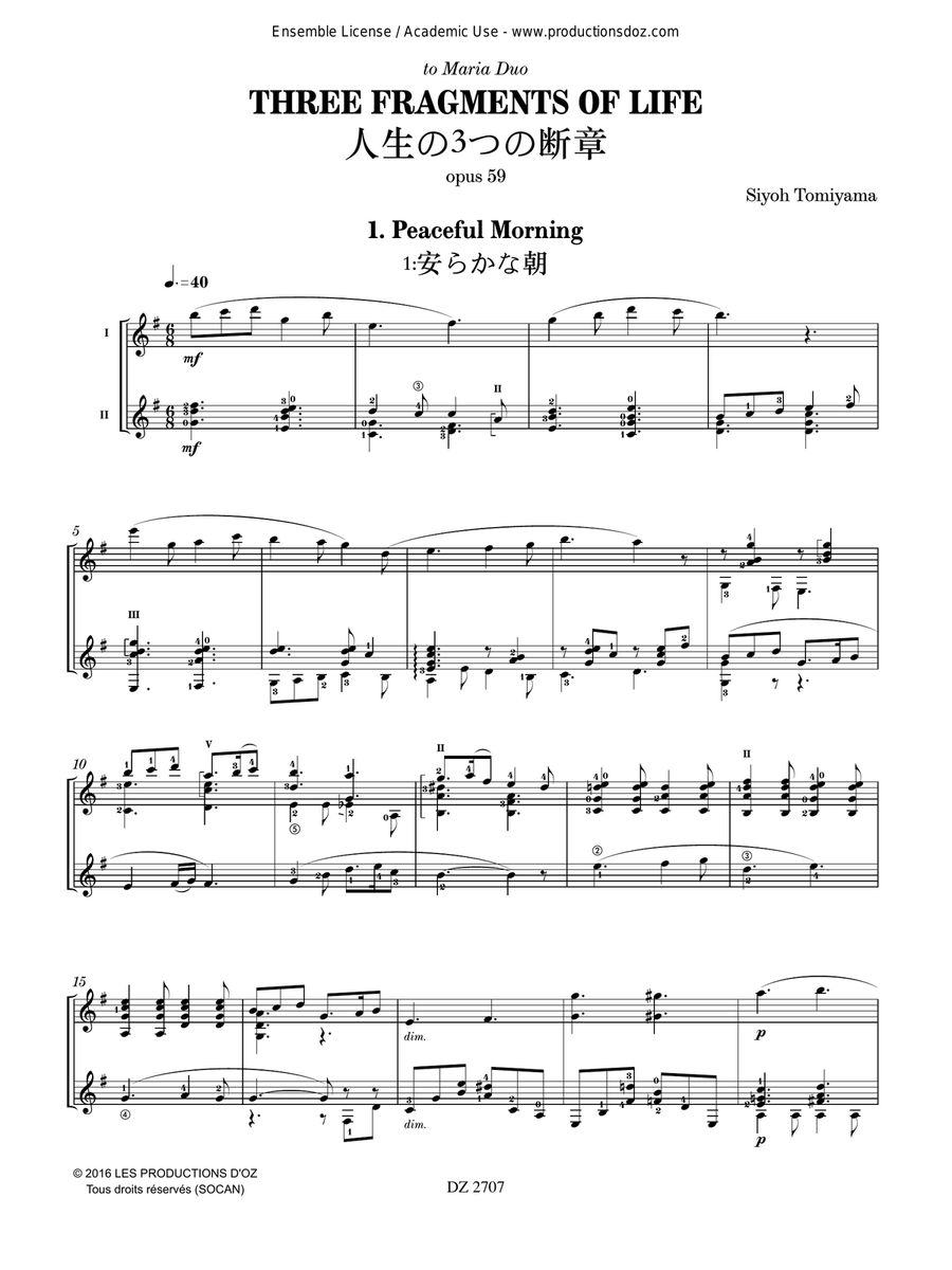 Three Fragments of Life Three Fragments of Life Classical Guitar scores gallery preview page 3