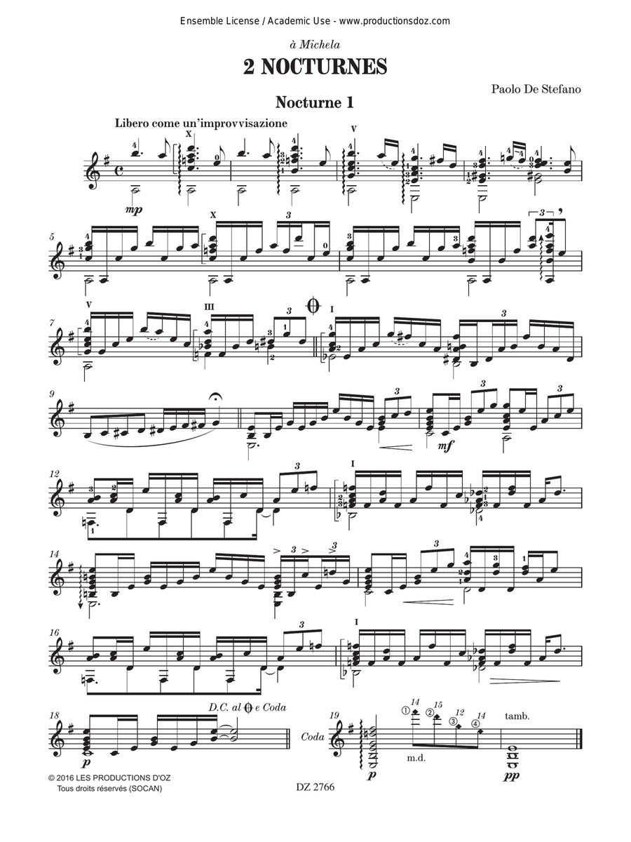 2 Nocturnes 2 Nocturnes Classical Guitar scores gallery preview page 2