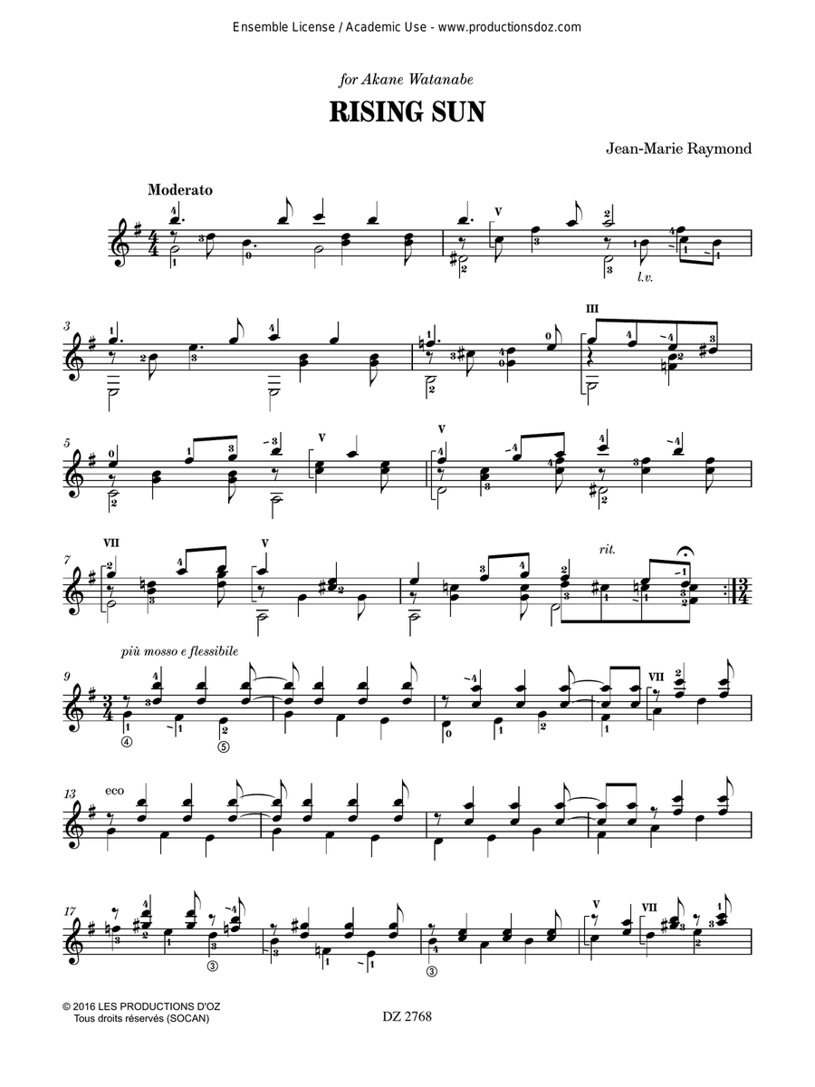 Rising Sun Rising Sun Classical Guitar scores gallery preview page 3