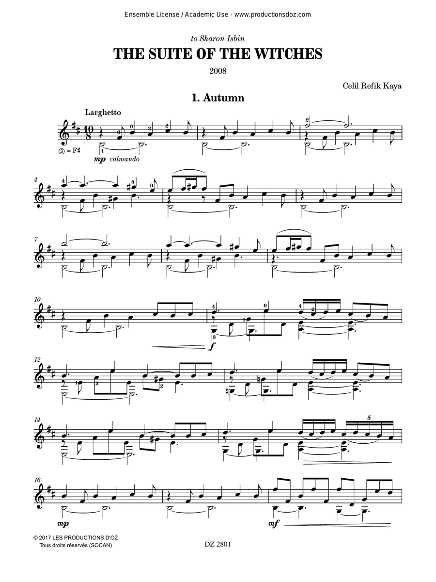 The Suite of the Witches Classical Guitar scores gallery preview page 4