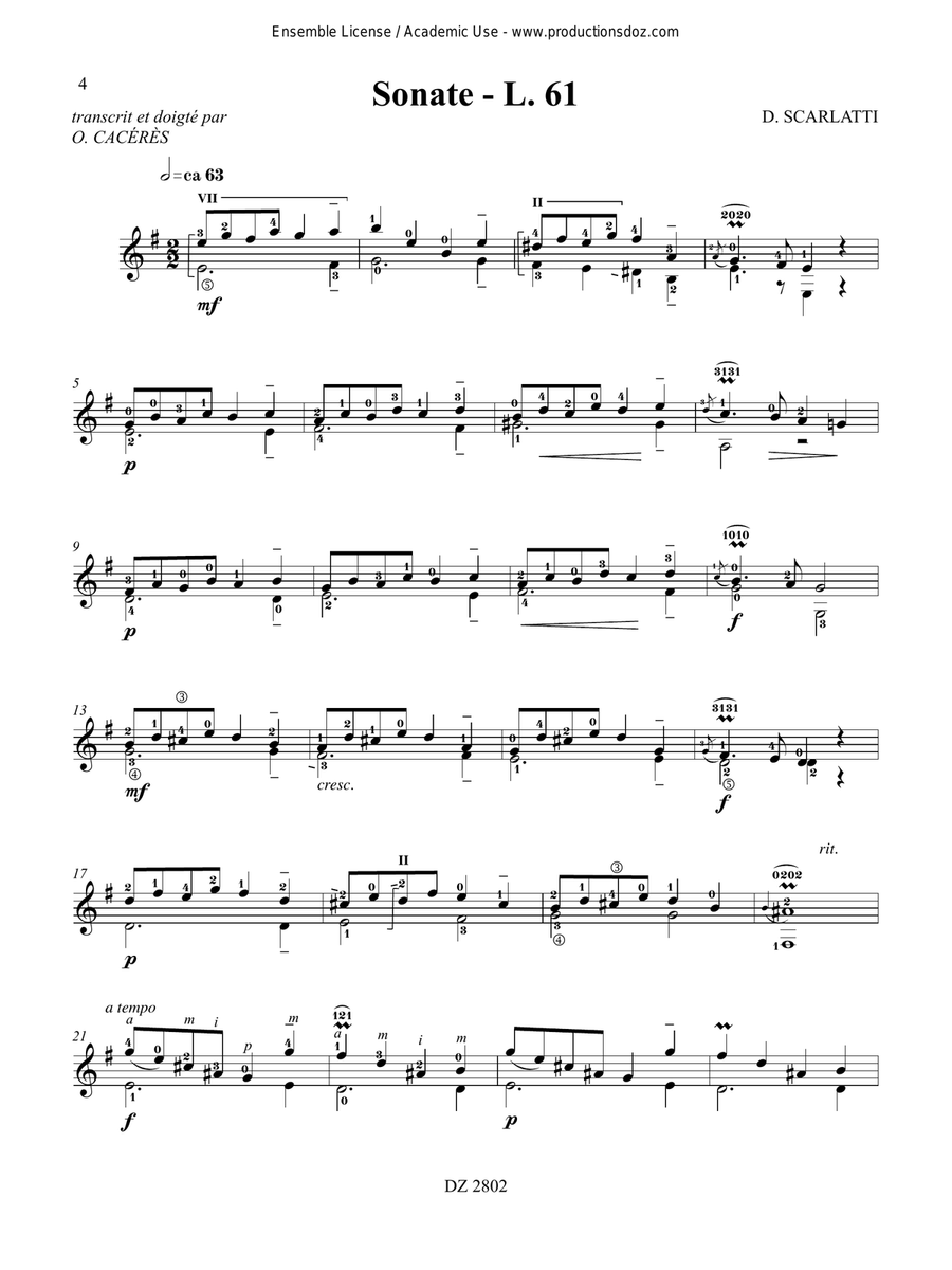 15 Sonates 15 Sonates Classical Guitar scores gallery preview page 4