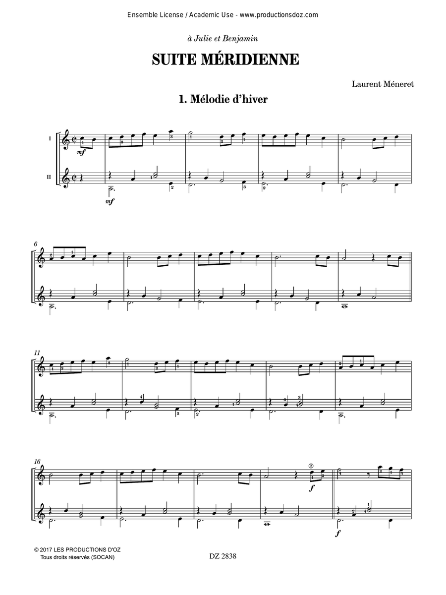 Suite méridienne Suite méridienne Classical Guitar scores gallery preview page 3
