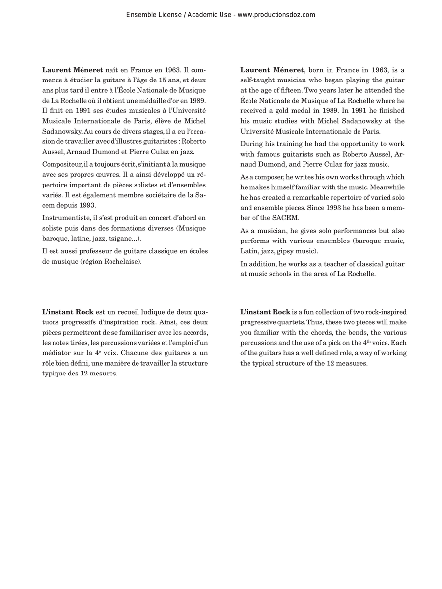 L'instant Rock L'instant Rock Guitar Ensemble scores gallery preview page 2
